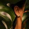 92284<br>ear stud 8mm Plumeria flower  .925 GP  E-coat - Thumbnail Image 3