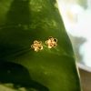 92284<br>ear stud 8mm Plumeria flower  .925 GP  E-coat - Thumbnail Image 4