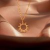95288<br>necklace 12mm sun w/ clear CZ's  18" chain .925 GP E-coat - Thumbnail Image 3