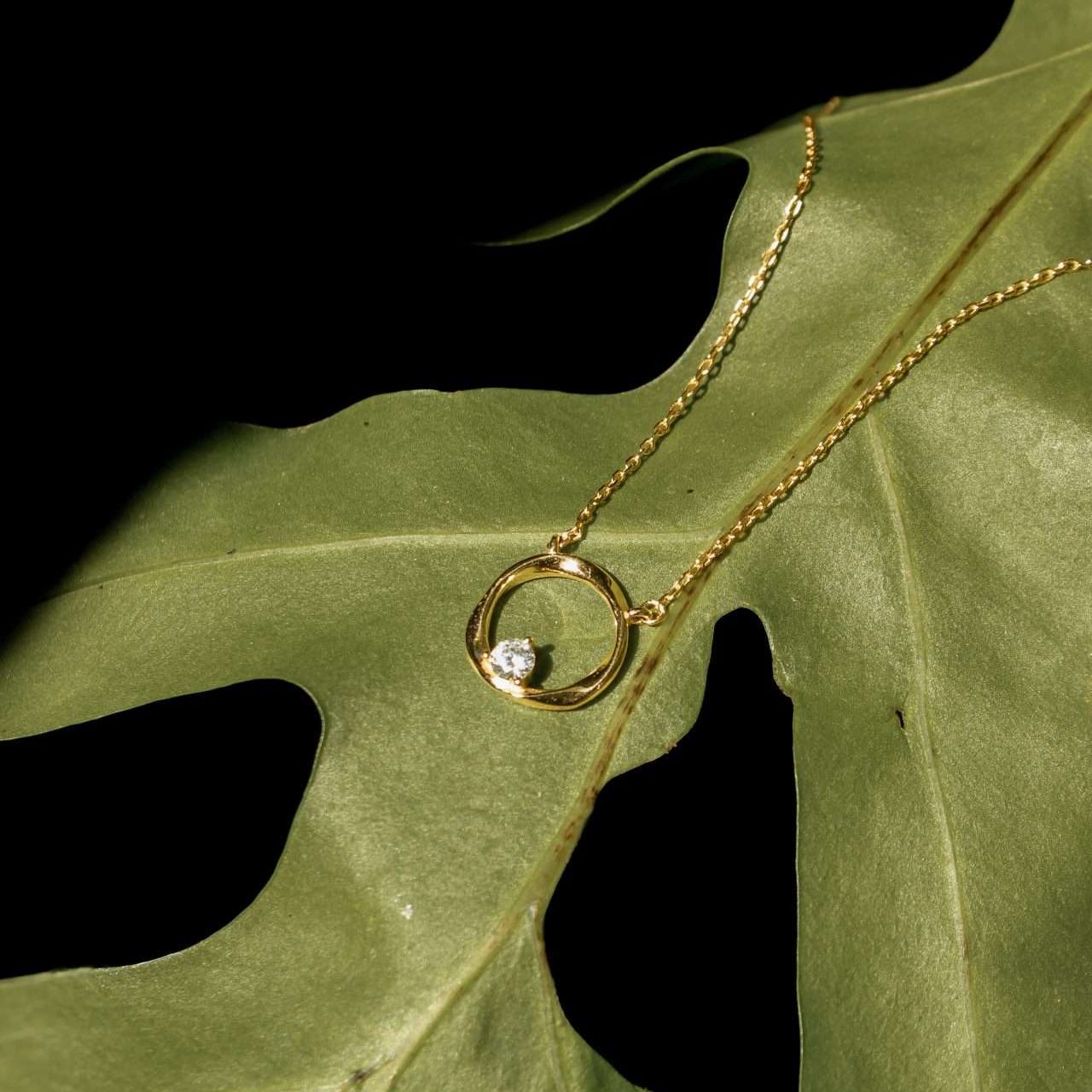 95283<br>necklace abstract frame w/ 4mm CZ  16"+2"ext .925 GP - Image 4