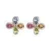 27310<br>ear stud 4 petal CZ flower  .925 - Thumbnail Image 1