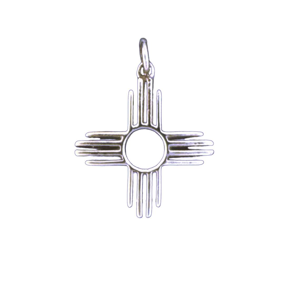 66650<br>pendant ZIA 23x23mm w/spaces 925-Sold in Two's - Image 1