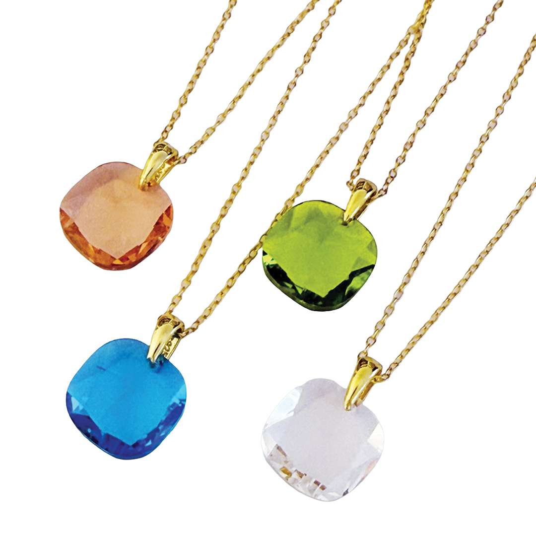 Close-Out-95282<br>necklace color crystal CZ candy hook drop 16"+2" ext  .925 GP.. - Image 6