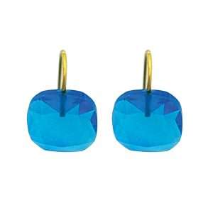 Close-Out-92282<br>earring color crystal CZ candy drop  GP .925..