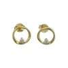 92283<br>ear stud abstract frame w/ 3mm CZ  .925 GP - Thumbnail Image 1