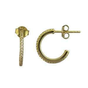 92287<br>earring minimalist CZ hoop  .925 GP