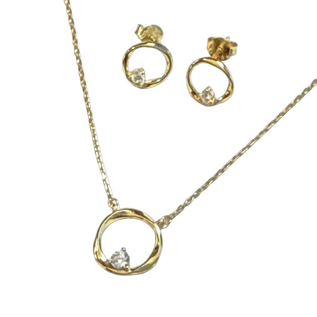 92283<br>ear stud abstract frame w/ 3mm CZ  .925 GP - Image 5