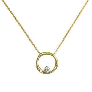 95283<br>necklace abstract frame w/ 4mm CZ  16"+2"ext .925 GP