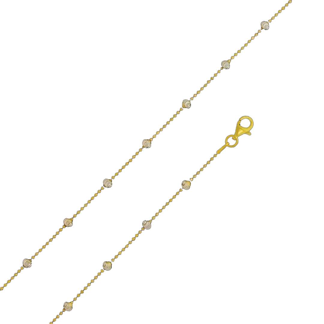 C3518-16<br>chain DC Bead with moon design + cz 925 Gold Plated - 16" - Image 1