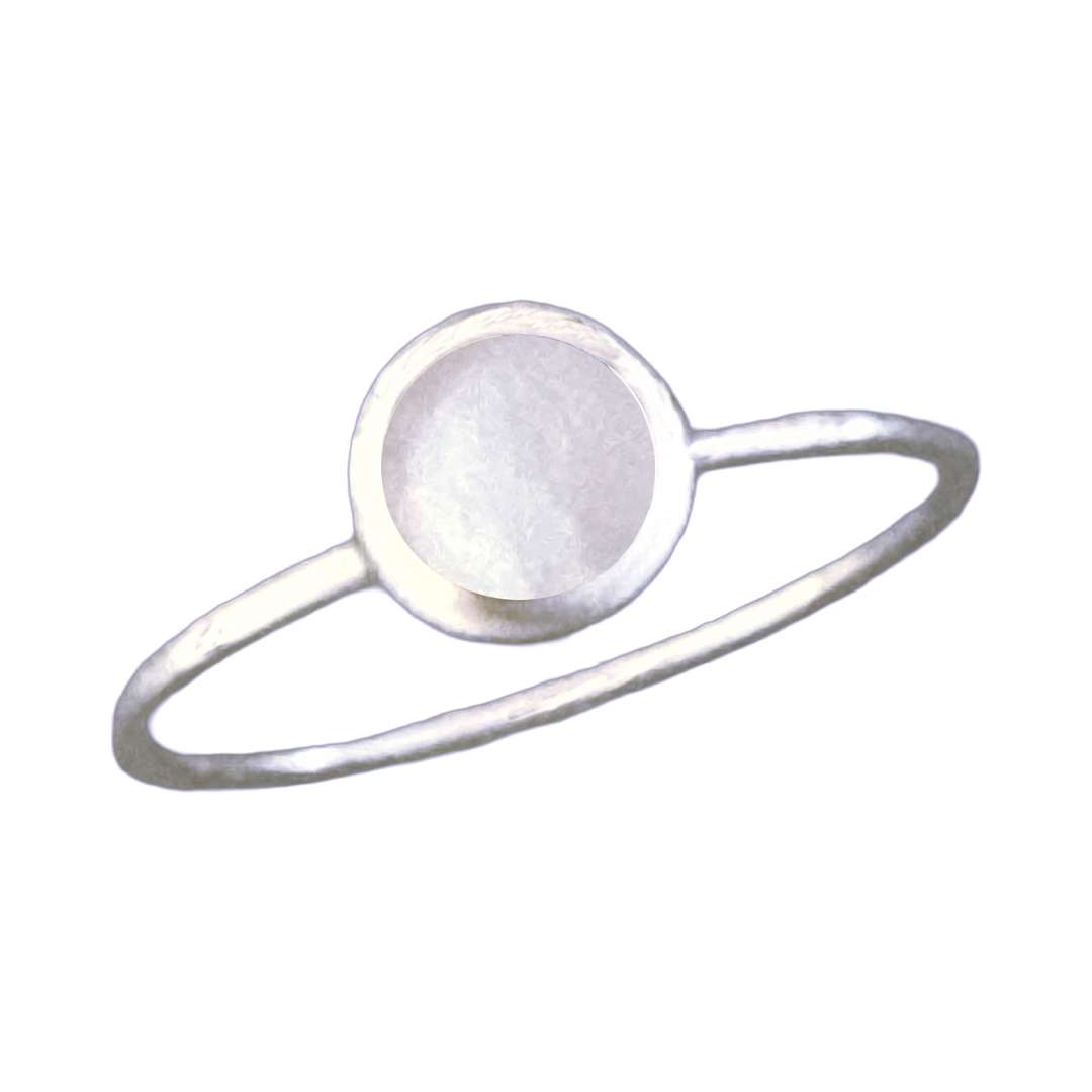 10505<br>ring round 7mm MOTHER OF PEARL  .925 - Image 2