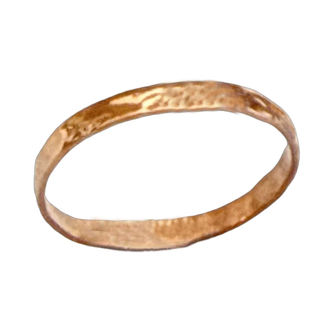 11100<br>ring 2mm band hammered COPPER 925 - Image 1
