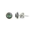 23527<br>ear stud 7mm beaded bezel ABALONE .925 - Sold in 2's - Thumbnail Image 2