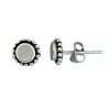 23528<br>ear stud 7mm beaded bezel MOTHER OF PEARL .925 - Sold in 2'S - Thumbnail Image 2