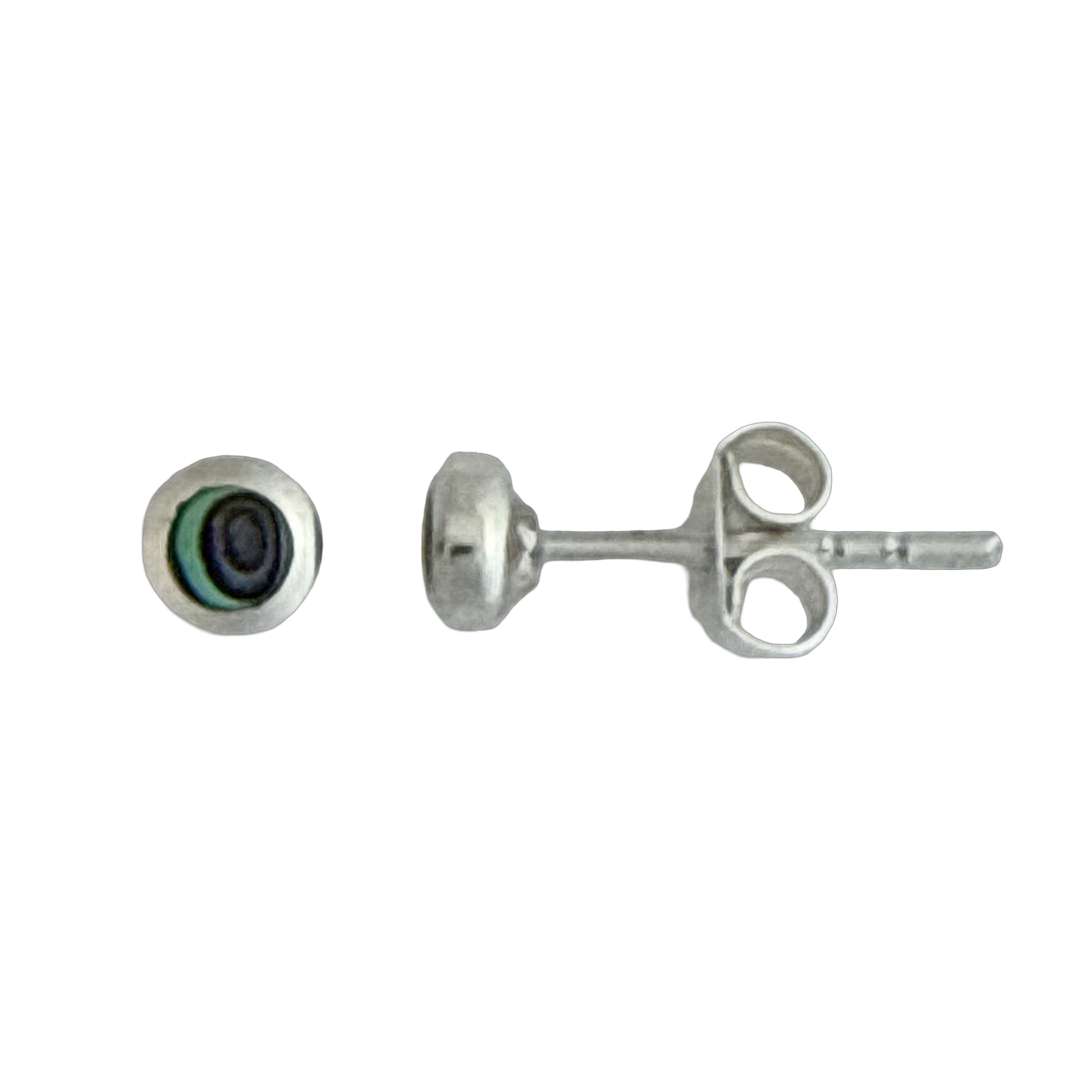 23531<br>ear stud 4mm bezel ABALONE .925 - Sold in 2's - Image 2