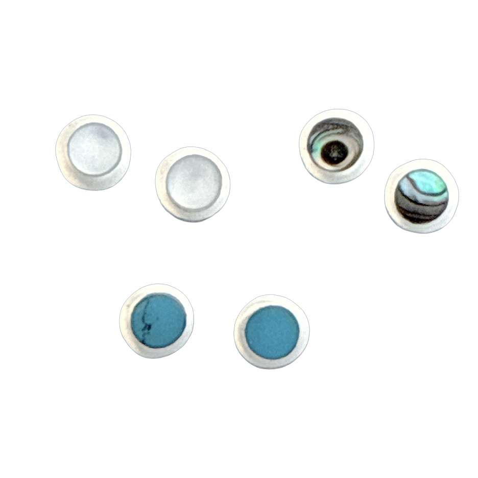 23531<br>ear stud 4mm bezel ABALONE .925 - Sold in 2's - Image 3