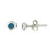 23533<br>ear stud 4mm bezel Reconstituted TQ .925 - Sold in 2's - Thumbnail Image 2