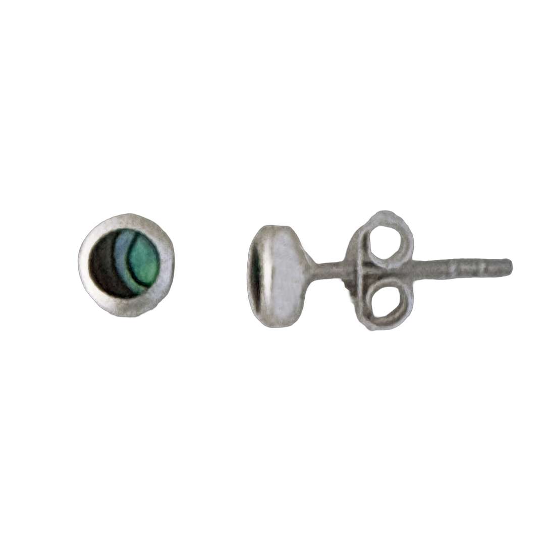 23539<br>ear stud 5mm bezel ABALONE .925 - Sold in 2's - Image 2