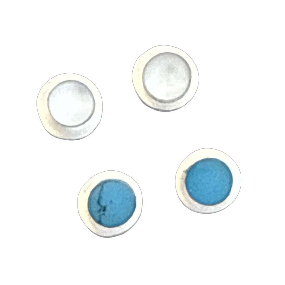 23540<br>N I AM ear stud 5mm bezel MOTHER OF PEARL .925 - Sol in 2's - Image 2