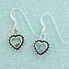 24273<br>earring beaded heart w/ ear wire Abalone - Thumbnail Image 2