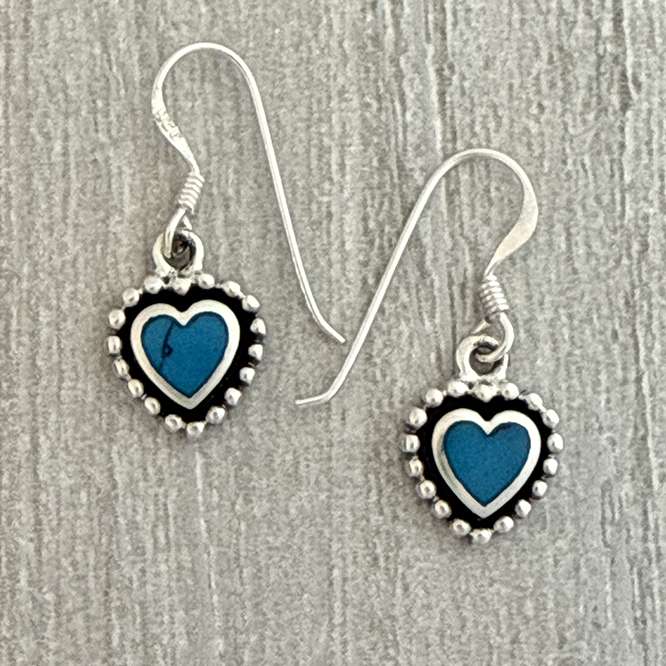 24275<br>earring beaded heart w/ ear wire 10x10mm - TQ - Image 2