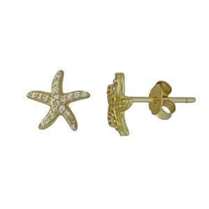 92248<br>ear stud CZ starfish .925 GP