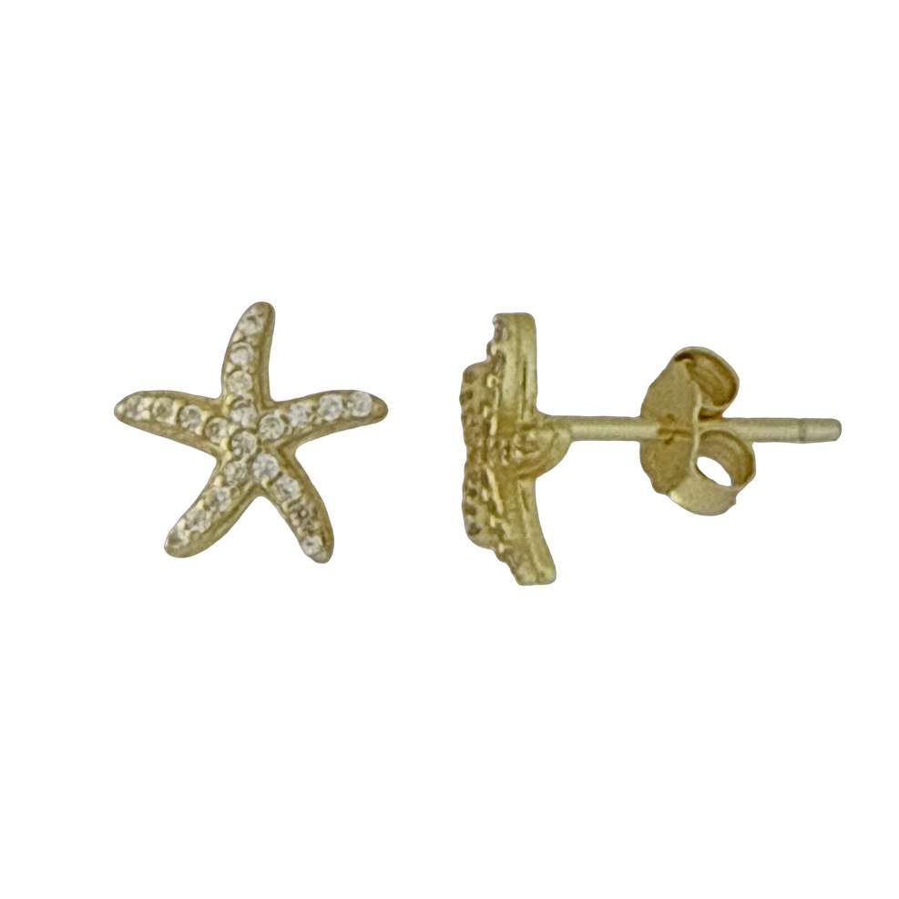 92248<br>ear stud CZ starfish .925 GP - Image 1