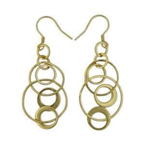 92295<br>earring dangle interlocked various sized hoops  .925  GP