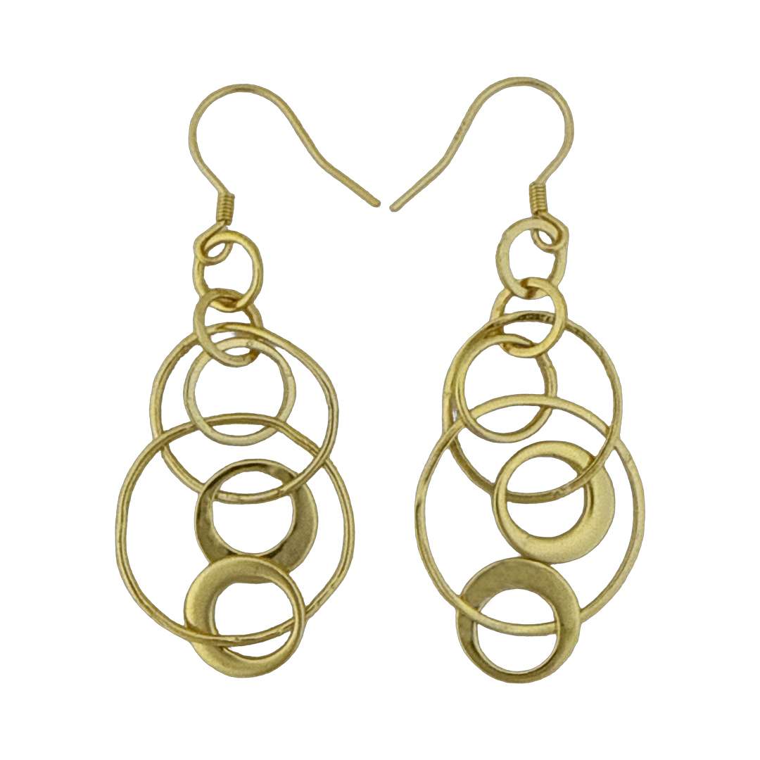 92295<br>earring dangle interlocked various sized hoops .925 GP - Image 1