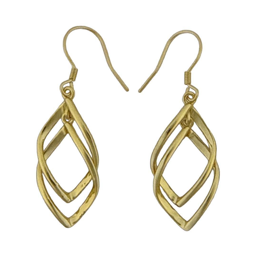 92297<br>earring double swirl 13x30 .925 GP - Image 1