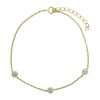 94038 <br> bracelet chain w /3 CZ discs  6.5"+1" ext  .925 Goldplated - Thumbnail Image 1