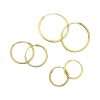 92178<br>earring 16mm endless hoop STERLING SILVER GOLD PLATED - Thumbnail Image 2