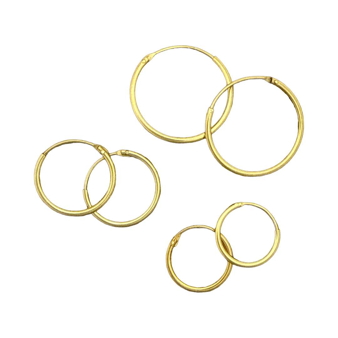 92178<br>earring 16mm endless hoop STERLING SILVER GOLD PLATED - Image 2