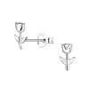 22859<br>ear stud Tulip 5x8mm two tone 925 +14k + e-coating - Thumbnail Image 2