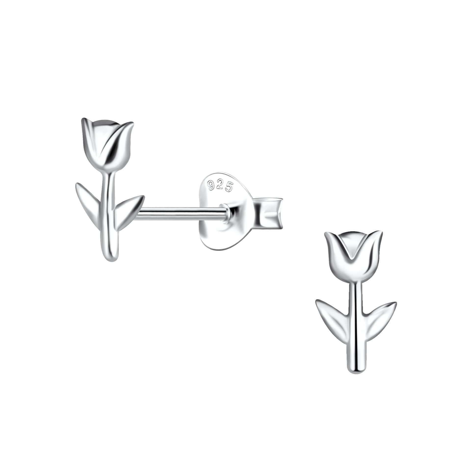 22859<br>ear stud Tulip 5x8mm two tone 925 +14k + e-coating - Image 2