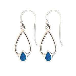 Close-Out-23590-bl<br>earring open teardrop w/ Opal