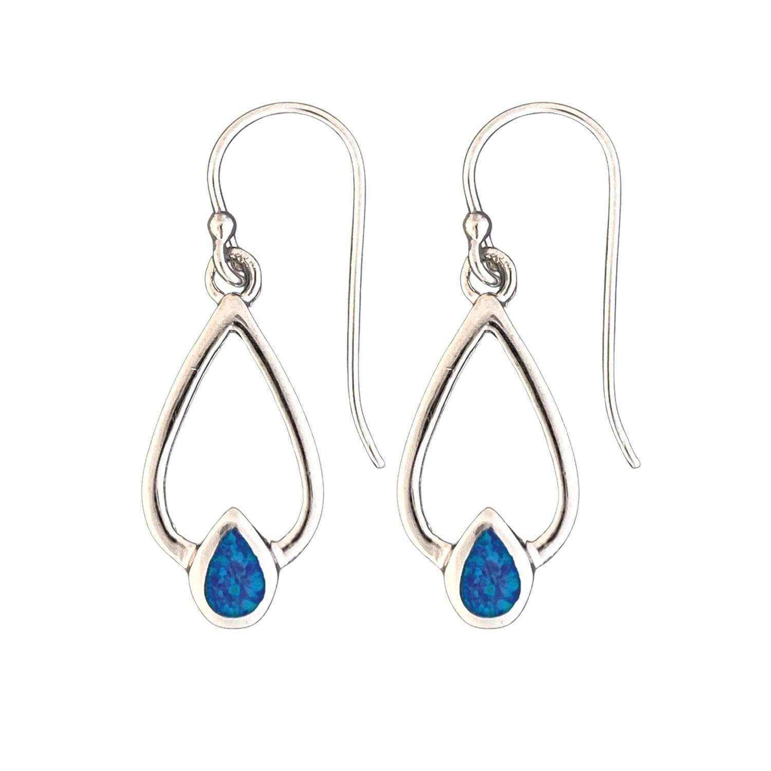 Close-Out-23590-bl<br>earring open teardrop w/ Opal - Image 1