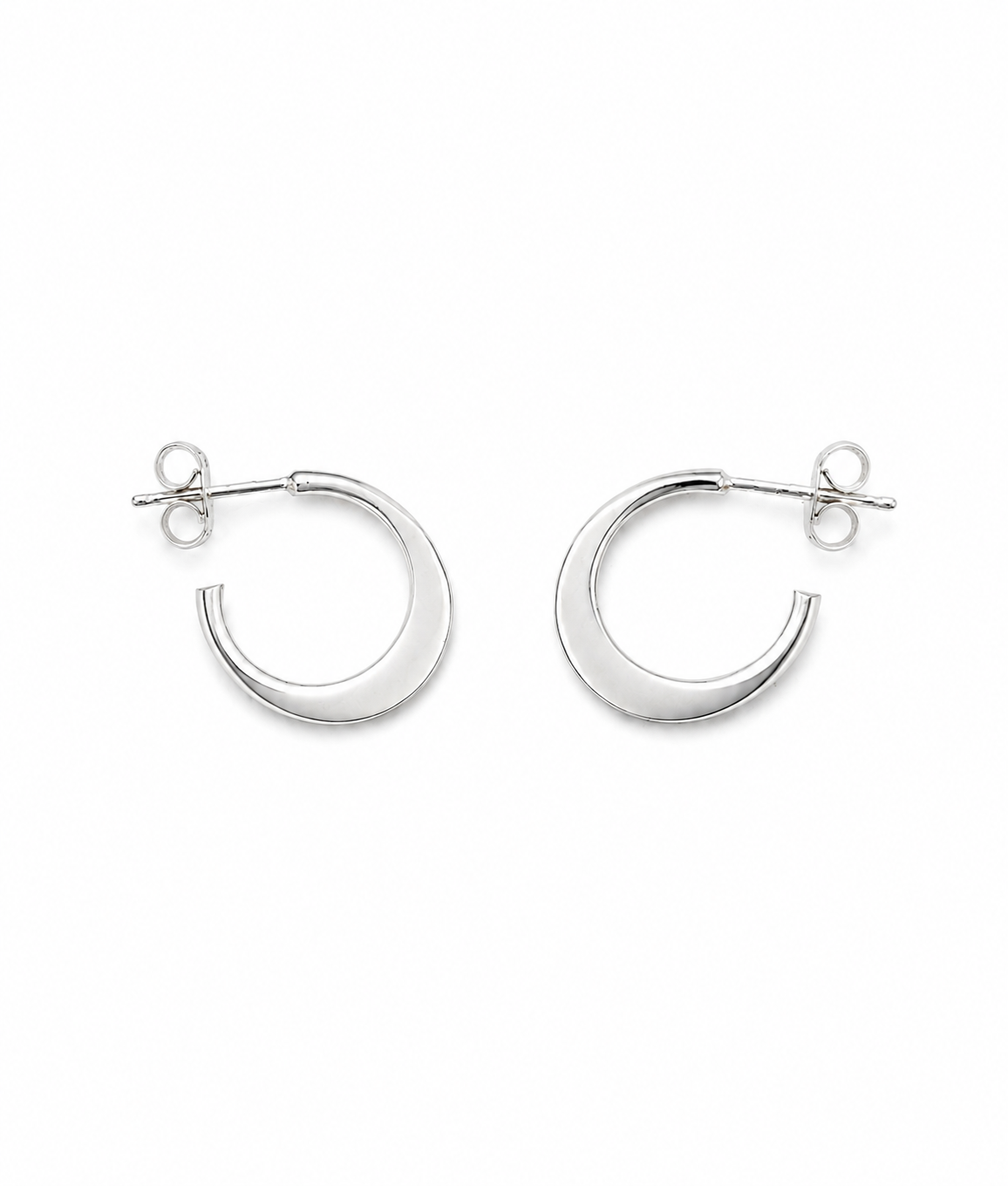Fashion 22427-SP<br>ACOMO FASHION 15mm Hoop Earring - SILVER PLATED over brass w/ Sterling Silver post - Image 1