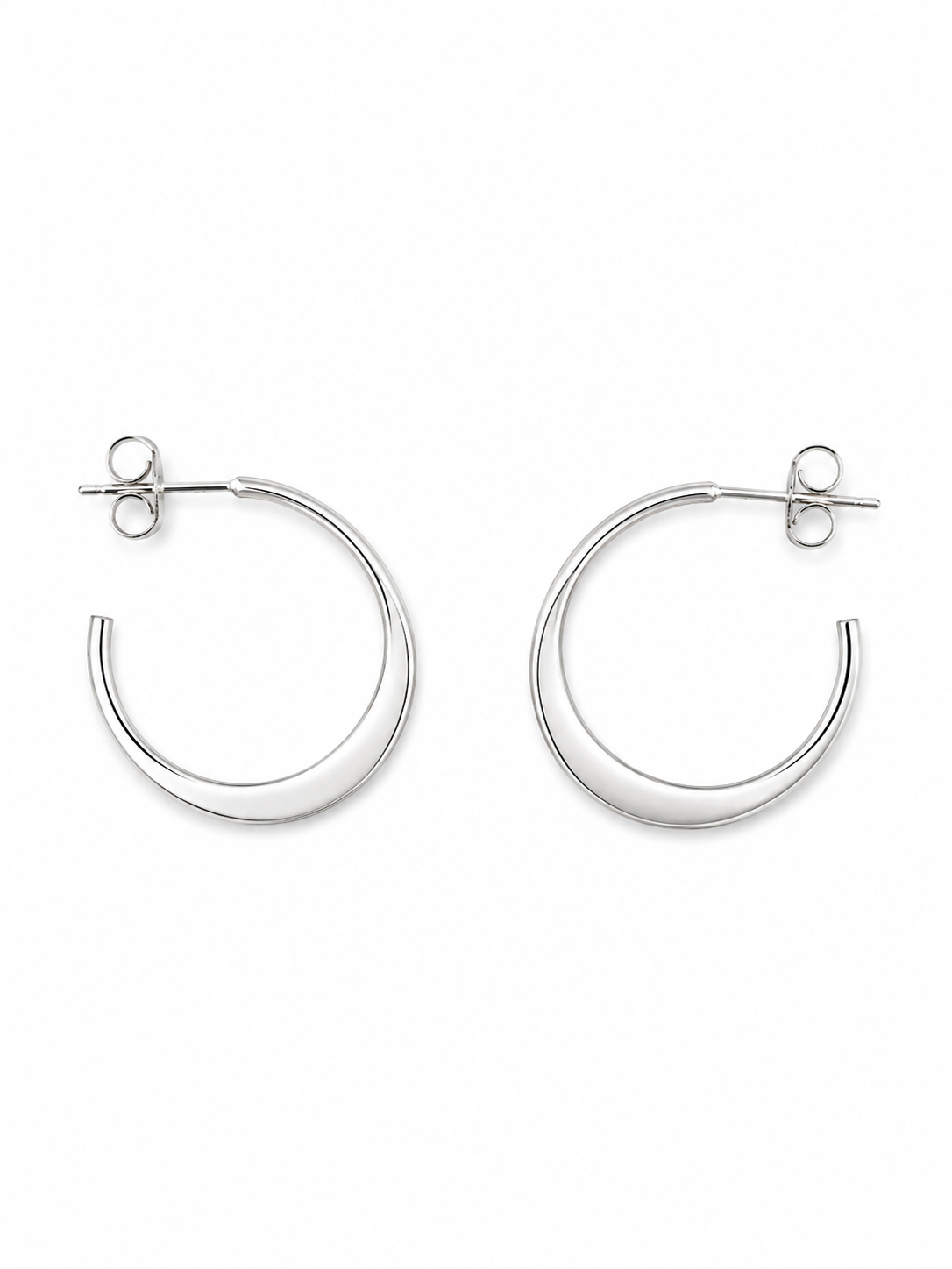 Fashion 22435-SP<br>ACOMO FASHION 25mm Silver Hoop - SILVER PLATED over brass w/ Sterling Silver Post - Image 1