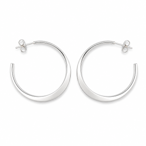 Fashion 22436-SP<br>ACOMO FASHION 35mm Silver Hoop - SILVER PLATED over brass w/ Sterling Silver Post