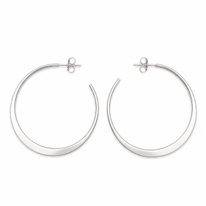 Fashion 22437-SP<br>ACOMO FASHION 35mm Silver Hoop - SILVER PLATED over brass w/ Sterling Silver Post