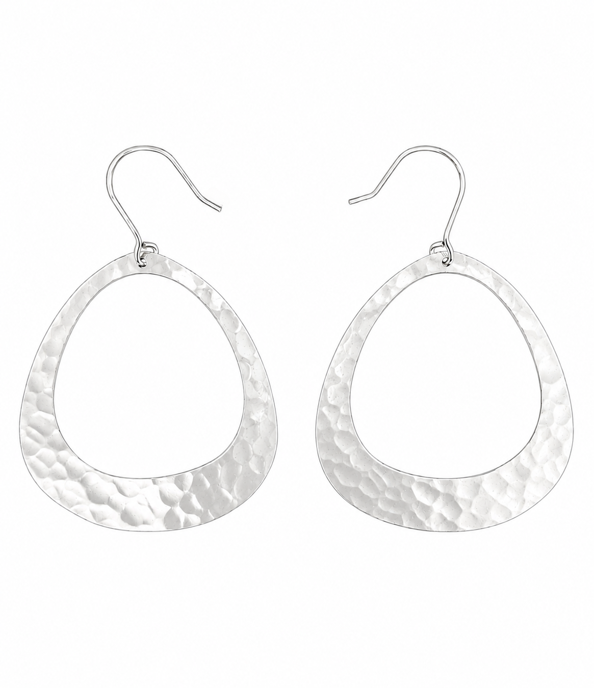 Fashion 22592-SP<br>ACOMO FASHION earring hammered cutout triangle 41x42mm - SILVER PLATED over brass - Image 1