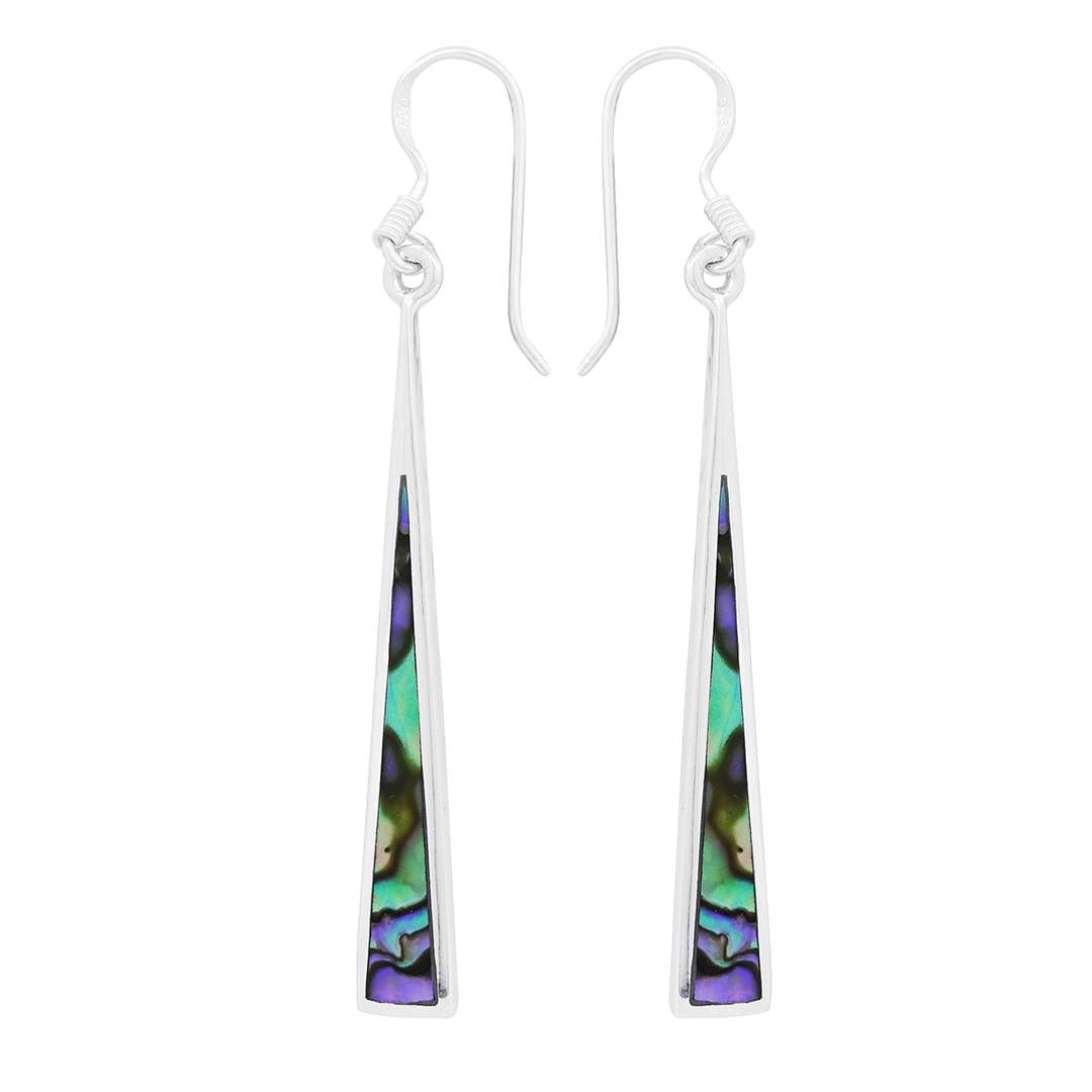 Close-Out-23891 <br> earring elongated triangle ABALONE - Image 1