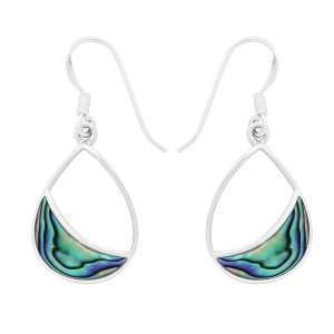 23892 <br> earring half filled teardrop ABALONE