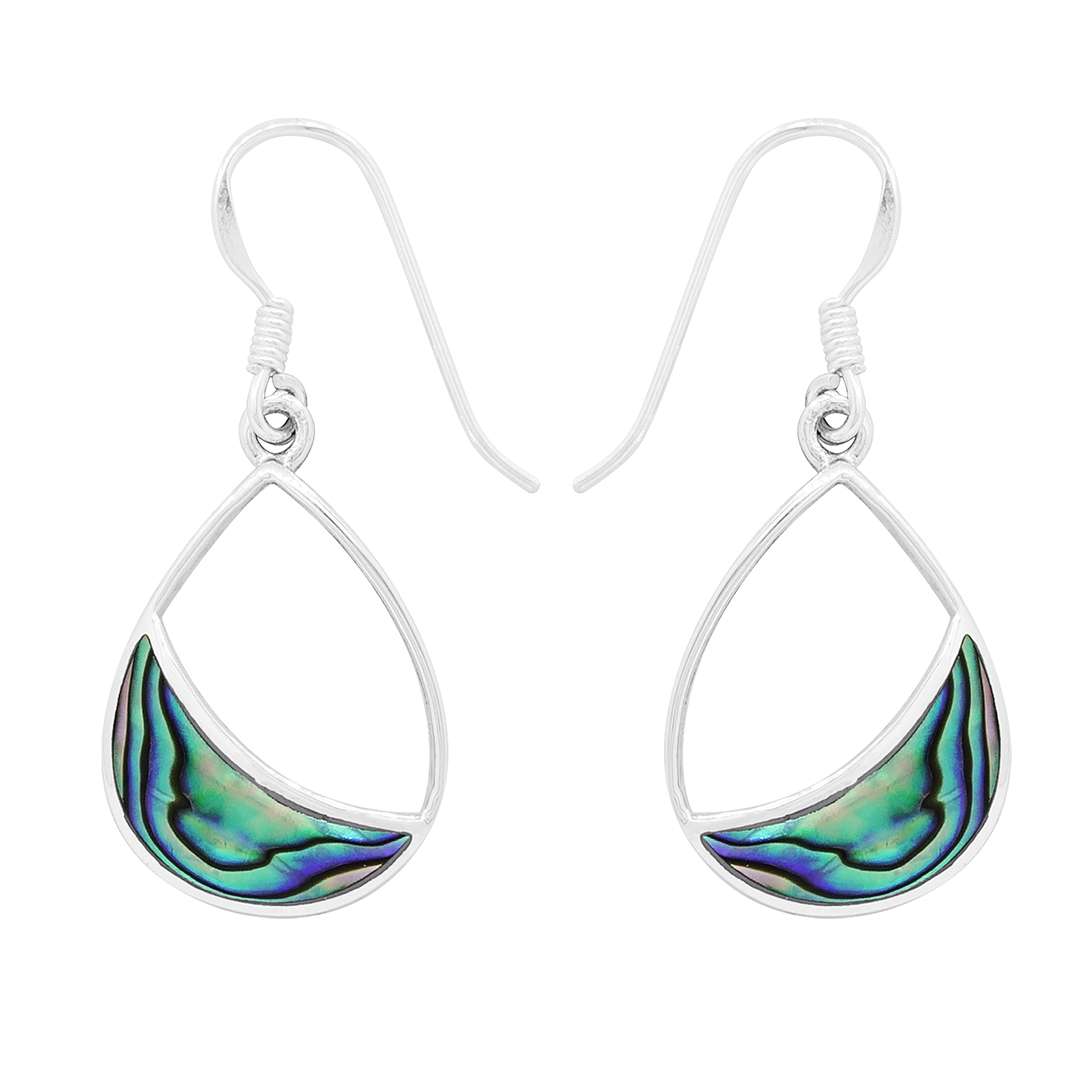 23892 <br> earring half filled teardrop ABALONE - Image 1