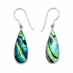 Fashion 23973-SP<br>ACOMO FASHION earring Abalone long teardrop - SILVER PLATED over brass