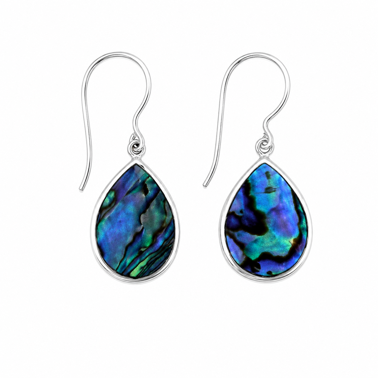 Fashion 23974-SP<br>ACOMO FASHION earring ABALONE teardrop - SILVER PLATED over brass - Image 1