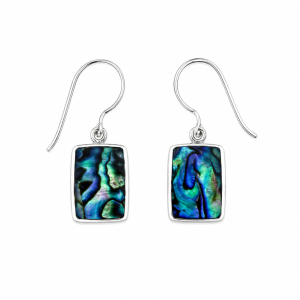 Fashion 23985-SP<br>ACOMO FASHION earring ABALONE rectangle - SILVER PLATED over brass