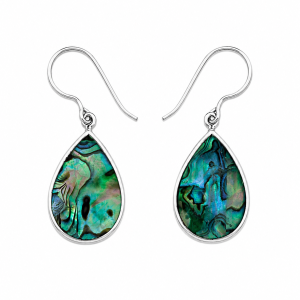 Fashion 24004-SP<br>ACOMO FASHION earring teardrop ABALONE - SILVER PLATED over brass