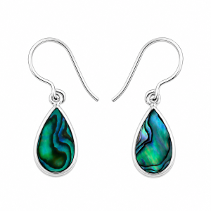 Fashion 24010-SP<br>ACOMO FASHION earring ABALONE teardrop - SILVER PLATED over brass