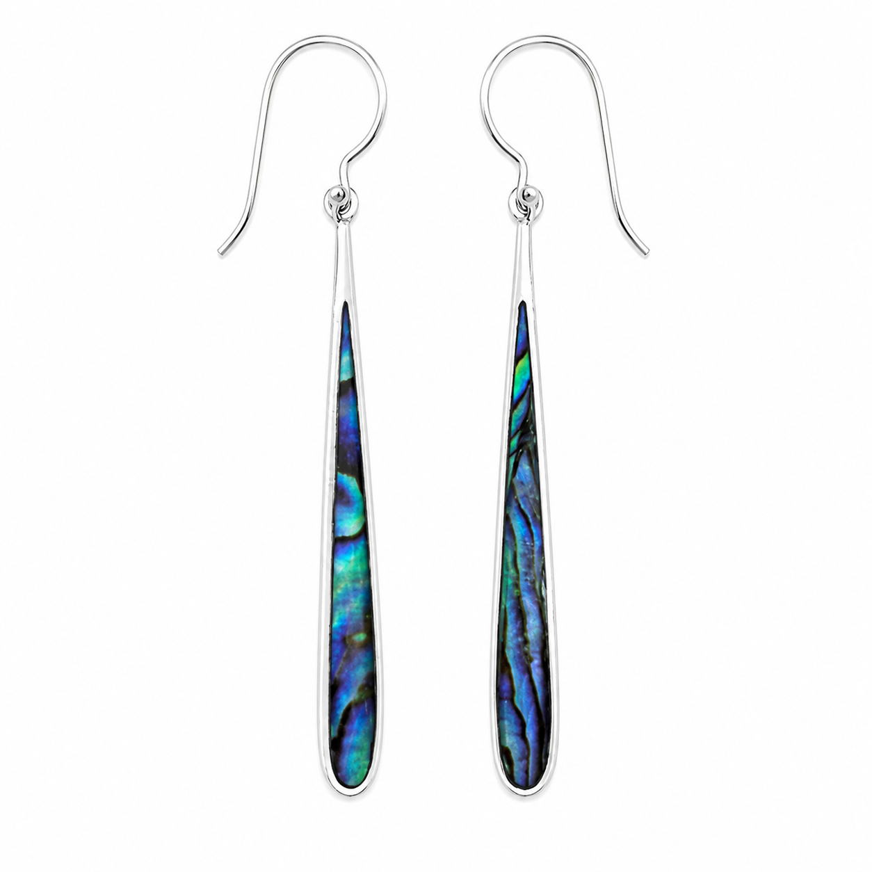 Fashion 24027-SP<br>ACOMO FASHION earring long drop ABALONE - SILVER PLATED over brass - Image 1